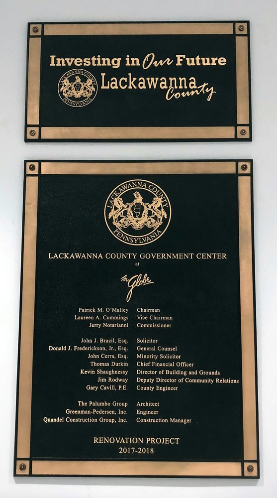Lackawanna County Plaque